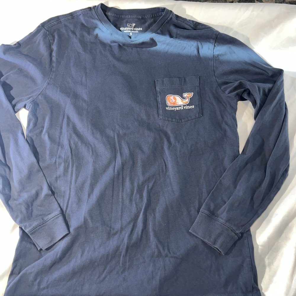 Vineyard Vines Shirt Adult Small Long Sleeve Graphic Print Pullover Blue 129